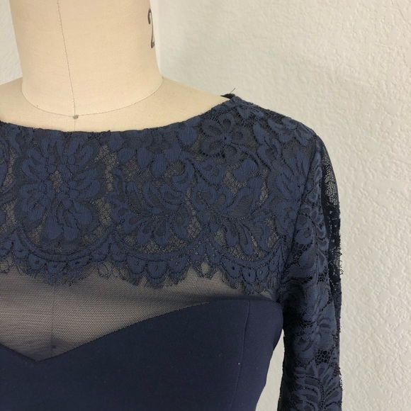 BA Nites Sheer Sweatheart Bust Lace Floral Ruched Evening Ball Floor Length Gown - Picture 3 of 11